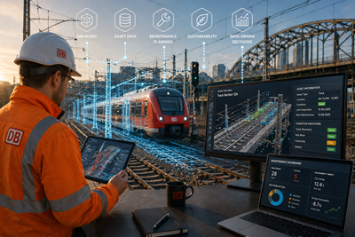Inovace údržby železnic: Deutsche Bahn využívá digitální pracoviště s BIM a daty o aktivech pro chytřejší a udržitelnější rozhodování