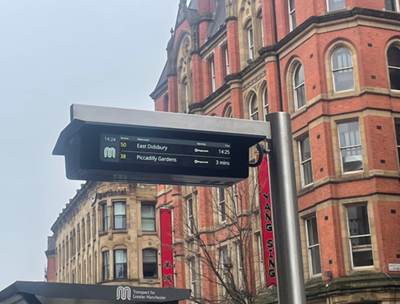 Společnost Transport for Greater Manchester zkouší autobusové informační tabule v reálném čase