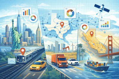 Data jako cesta k efektivitě: jak datově řízené plánování dopravy mění New York, Texas a Kalifornii