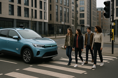 Nová britská studie odhaluje, jak chodci reagují na autonomní vozidla