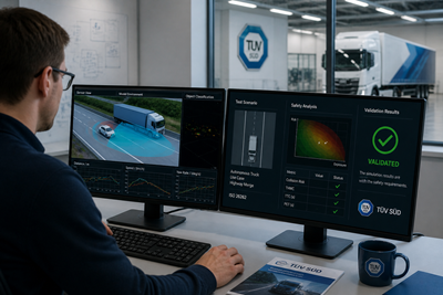 TÜV SÜD validuje bezpečnostní simulace v projektu autonomních nákladních vozidel