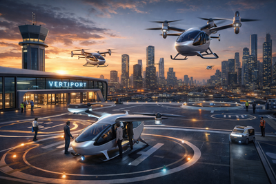 Vertiporty a nástup leteckých taxi mění infrastrukturu městské mobility